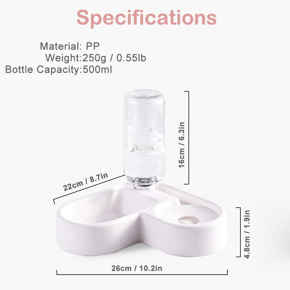 Pet Bowl Puppy Home Automatic Water Dispenser Cats Dogs Easy Clean PP Food Dish