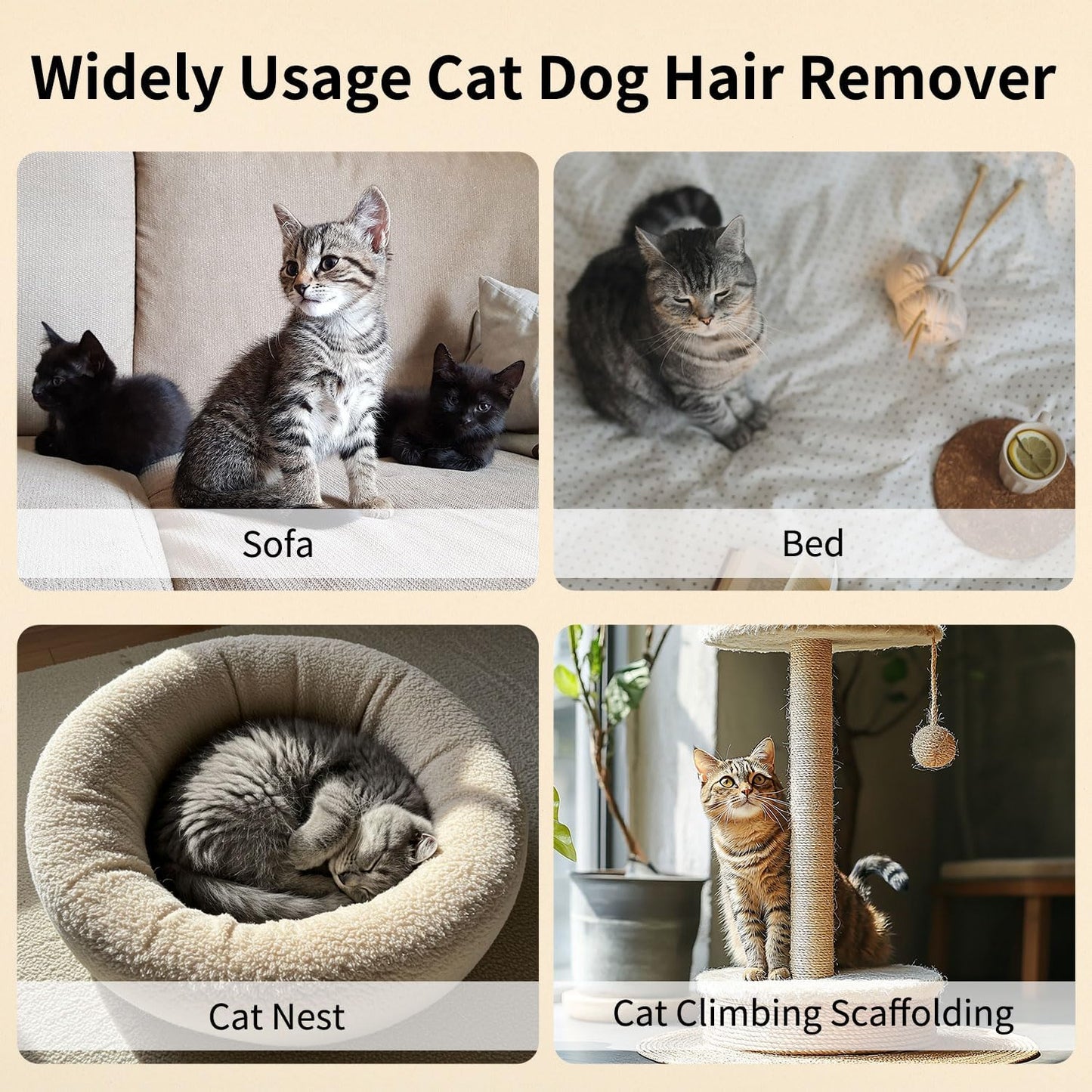 2PCS Pet Hair Remover Glove, Static Pet Hair Removal Glove