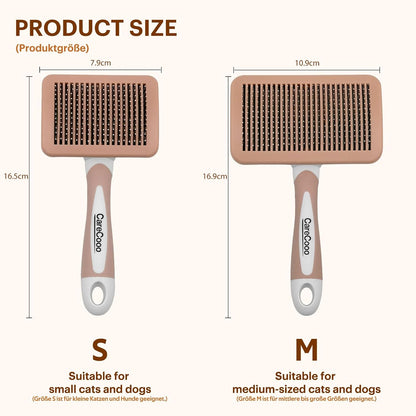 Self-Cleaning Slicker Brush for Long Haired Cats,Dogs (Orange S)